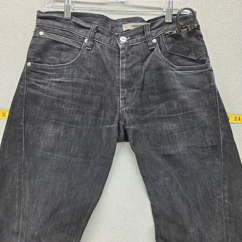 Vintage Levis Engineered Jeans Womens Black Twisted Zip Fly Fits 30x28